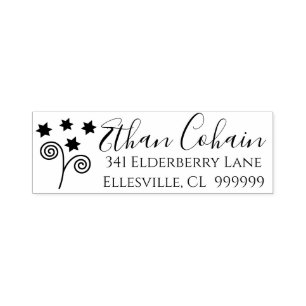 Bar or Bat Mitzvah flowery stars Design Self-inking Stamp