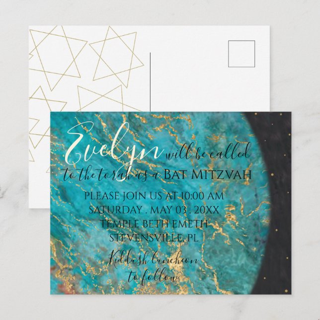 Bar or Bat Mitzvah Out of this World Postcard (Front/Back)