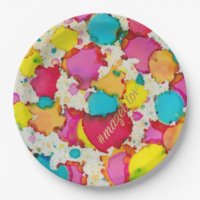 Bar or Bat Mitzvah Paper Plate Confetti (Front)