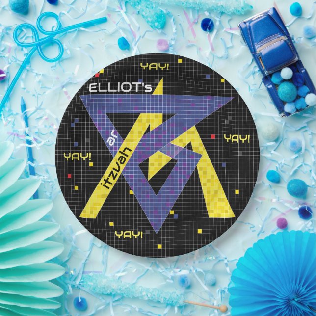 Bar or Bat Mitzvah Paper Plate GAME ON (Party)