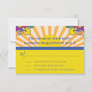 Bar or Bat Mitzvah RSVP Silvery Swirls Card