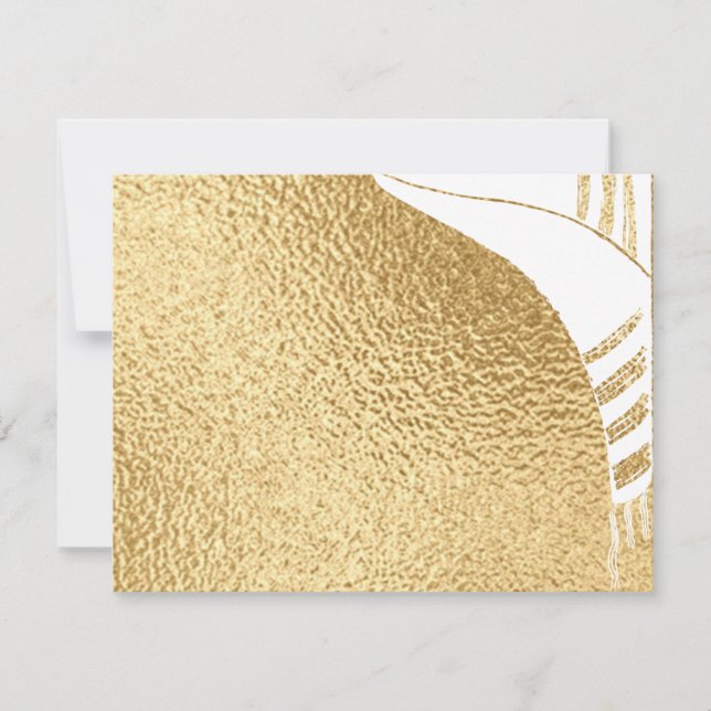 Bar or Bat Mitzvah Thank You Elegant Gold Tallit Card (Front)