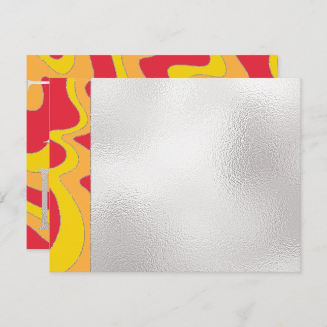 Bar or Bat Mitzvah Thank You Elegant Waves (Front/Back)