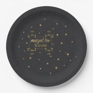 Bar or Bat Mitzvah Torah Constellation Paper Plate