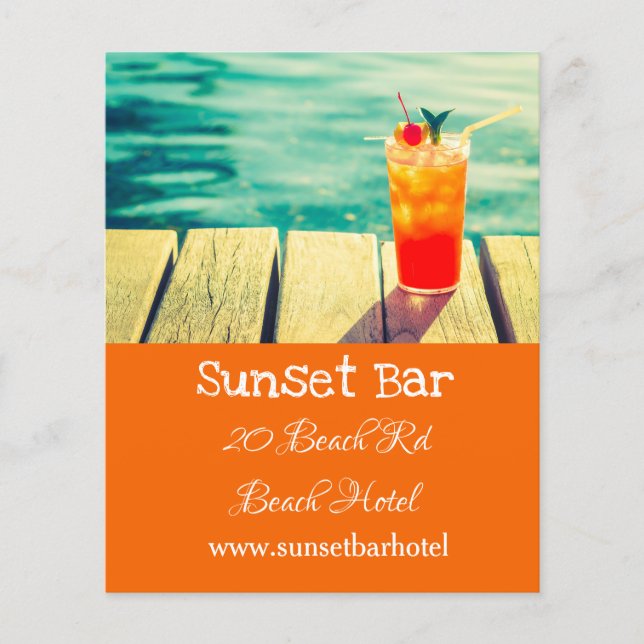 Bar or nightclub beach bar flyer (Front)