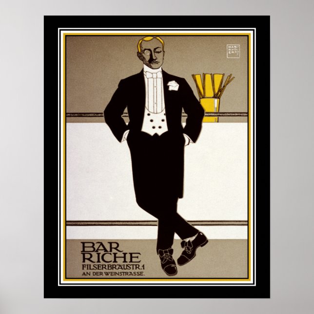 "Bar Riche" ca. 1907 Ad by Hans Rudi Erdt Poster (Front)