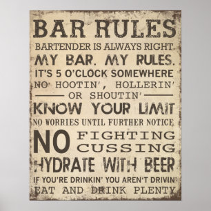 Bar Rules Poster