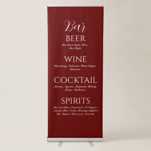 Bar sign banner drinks list