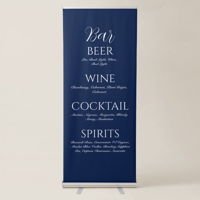Bar sign banner drinks list (Front)