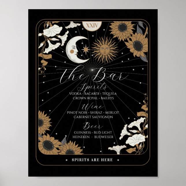 Bar Sign Tarot Sign Wedding Reception Halloween (Front)