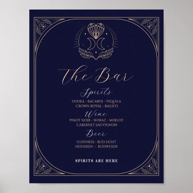 Bar Sign Tarot Sign Wedding Reception Stars Hearts (Front)