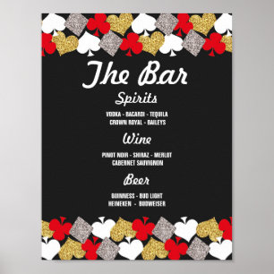 Bar Sign Wedding Reception Vegas Casino Glitter