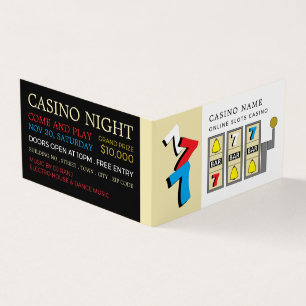 Bar Slot Machine, Casino Manager Detailed Business Card