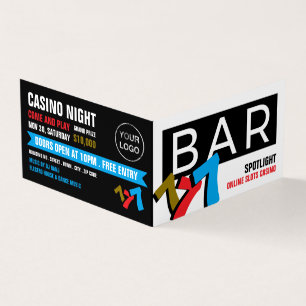 Bar Slot Machine, Casino Manager Detailed Business Card