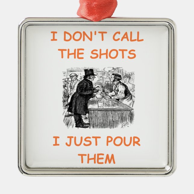 bar tender metal tree decoration (Front)