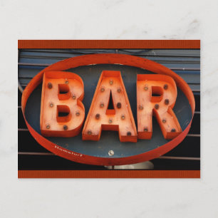 Bar Time - Hip Vintage Bar Photograph Postcard