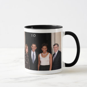 BARACK AND MICHELLE OBAMA AT 10 DOWNING STREET MUG