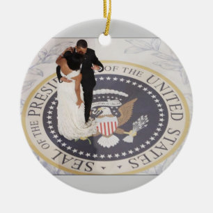 Barack and Michelle Obama Ceramic Tree Decoration