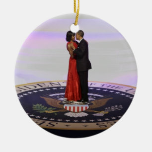 Barack and Michelle Obama Ceramic Tree Decoration