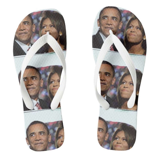 BARACK AND MICHELLE OBAMA flip flops (Footbed)