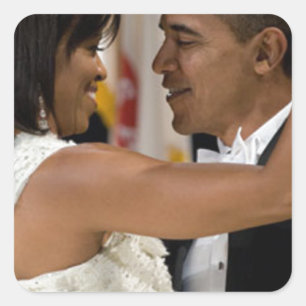 Barack and Michelle Obama Square Sticker