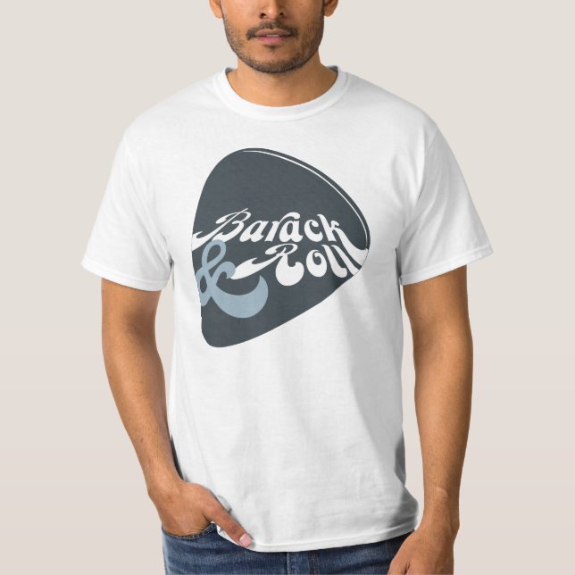 Barack and Roll light Obama Tee (Front)