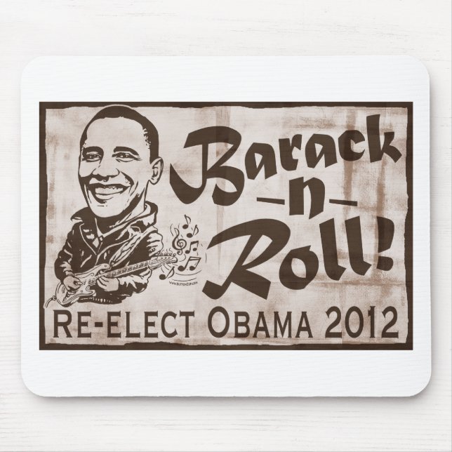 Barack and Roll Obama 2012 Gear Mouse Mat (Front)