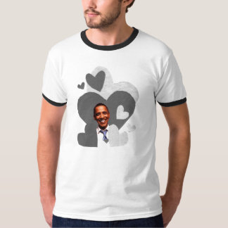 Barack collage men's black ringer t-shirt