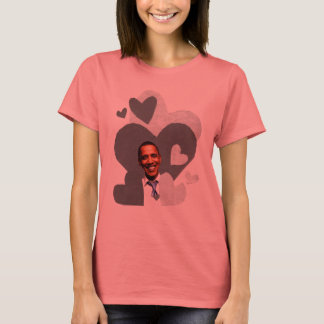 Barack collage women's black ringer t-shirt