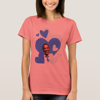 Barack collage women's navy ringer t-shirt