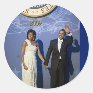 Barack & Michele Obama Classic Round Sticker