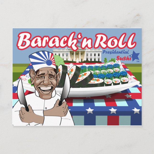 Barack n' Roll from Presidential Sushi Postcard (Front)
