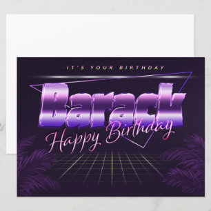 Barack Name Vorname lila retro Karte Geburtstag Card