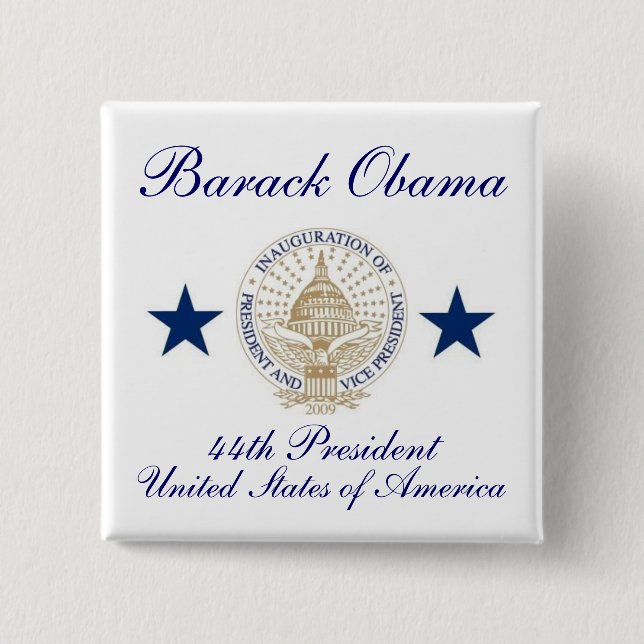 Barack Obama 15 Cm Square Badge (Front)