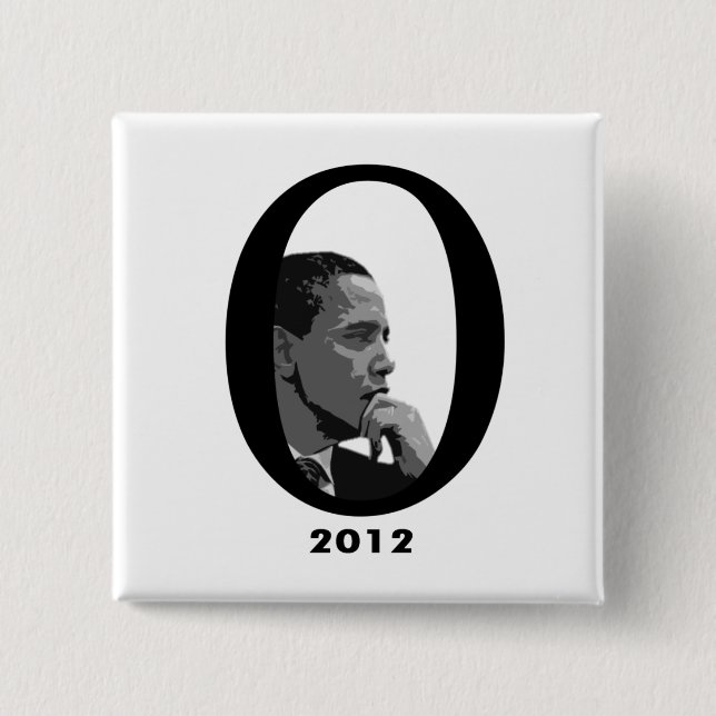 Barack Obama 2012 15 Cm Square Badge (Front)