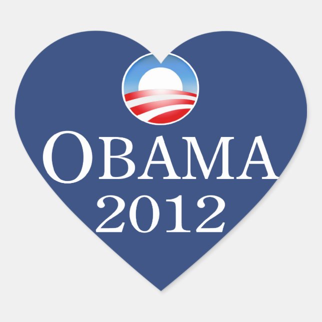 Barack Obama 2012 Heart Sticker (Front)