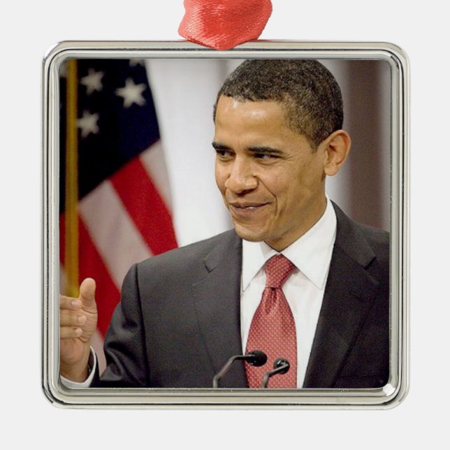 Barack Obama 2012 Metal Tree Decoration (Front)