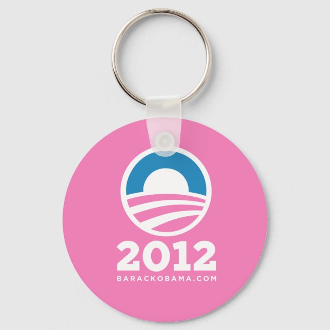 Barack Obama 2012 "O" Logo (Pink) Key Ring (Front)
