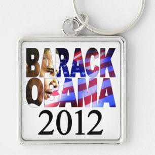 Barack Obama 2012 Profile Cutout Keychain