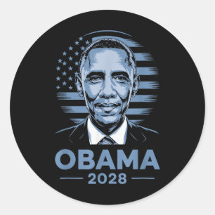 Barack Obama 2028 Obama 2028 4th Of July Retro Classic Round Sticker