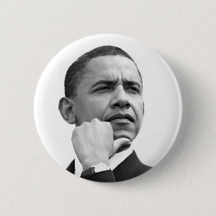 BARACK OBAMA, 44TH PRESIDENT OF THE UNITED STATES 6 CM ROUND BADGE