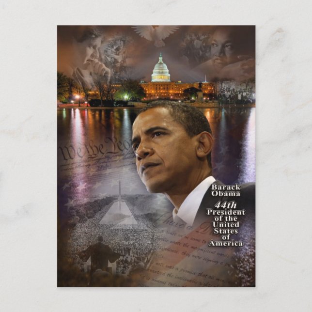 Barack Obama 44th President of the United States Postcard (Front)
