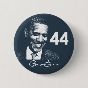 Barack Obama 44th President with signature 6 Cm Round Badge