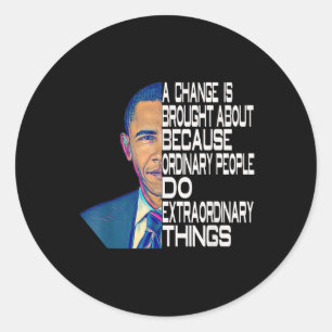 Barack Obama 44th Usa President Political Quotes  Classic Round Sticker