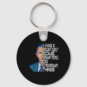 Barack Obama 44th Usa President Political Quotes Key Ring