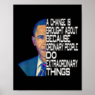 Barack Obama 44th Usa President Political Quotes Poster