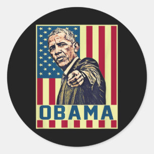 Barack Obama 44th Usa President Pop Art Vintage Us Classic Round Sticker