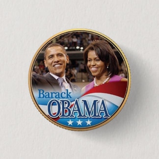 Barack Obama and Michelle Obama Coin Button