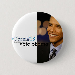 Barack Obama '08 Desktop Wallpaper, Vote o... 6 Cm Round Badge