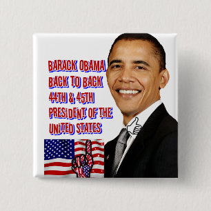 Barack Obama,Back To Back_ 15 Cm Square Badge